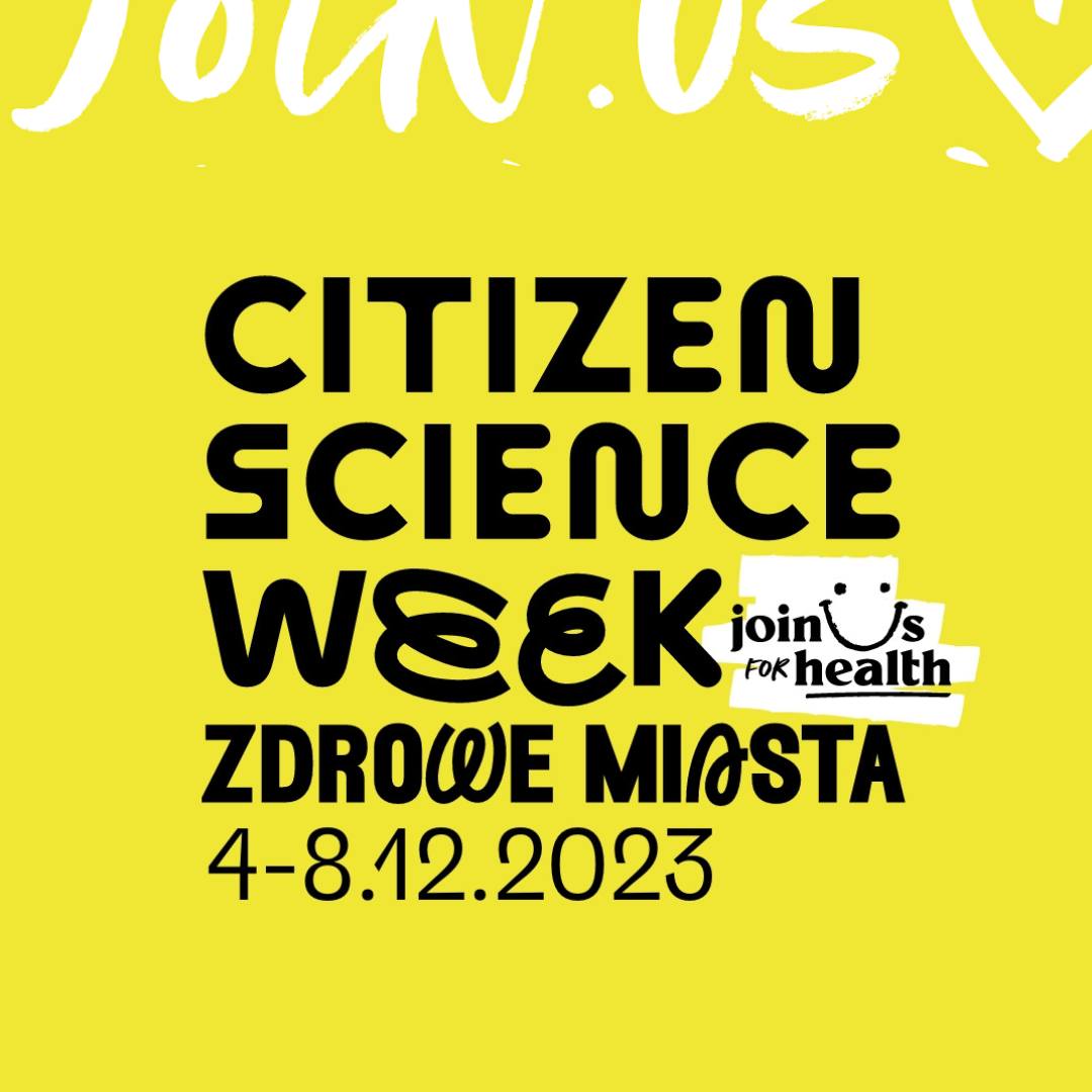 logo wydarzenia po angielsku Tydzień Nauki Obywatelskiej Zdrowe Miasta